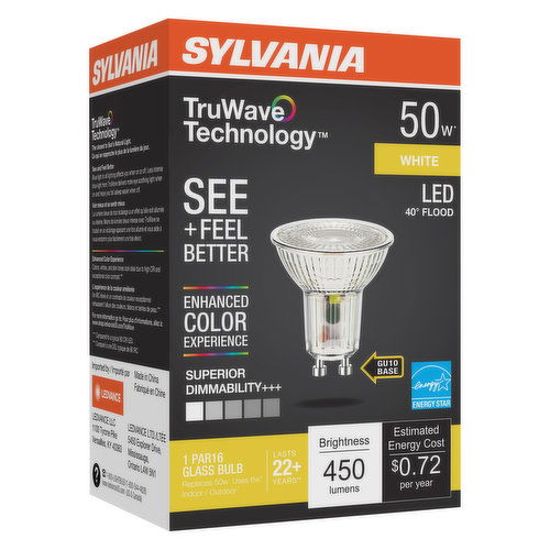 Sylvania - LED 50W Flood White GU10 Base Dimmable