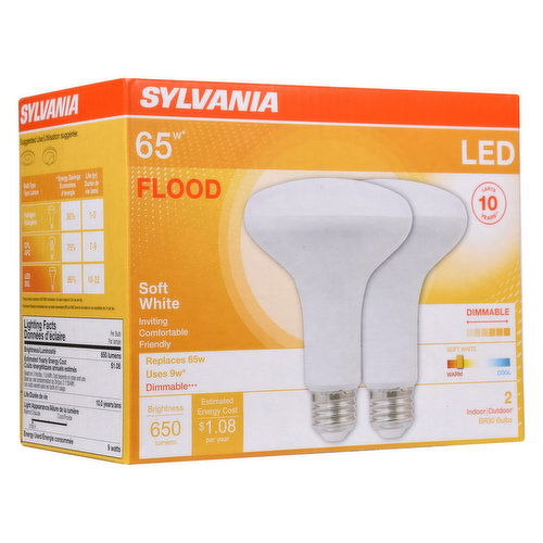 Sylvania - LED 65W Flood BR30 Soft White Dimmable