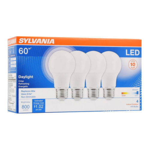 Sylvania - LED 60W A19 Daylight Non-Dim F