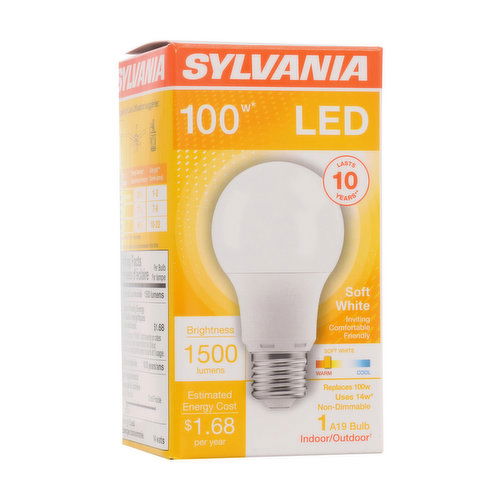 Sylvania - LED Soft White 100W Non-Dimmable A19 Bulb