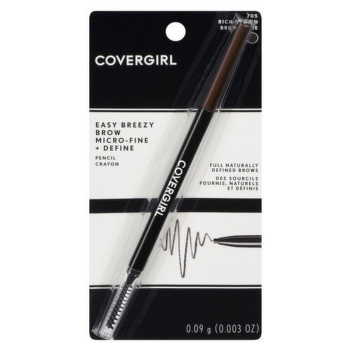 COVERGIRL - Easy Breezy Brow Micro-Fine + Define Pencil - Rich Brown 705