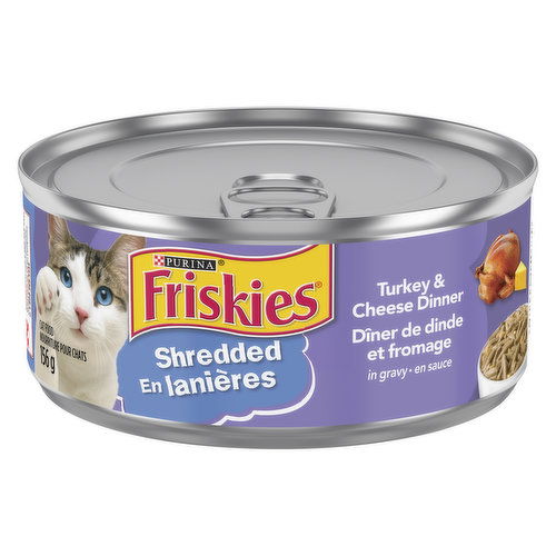 Purina - Friskies Shredded Turkey & Cheese Dinner in Gravy,Wet Cat Food