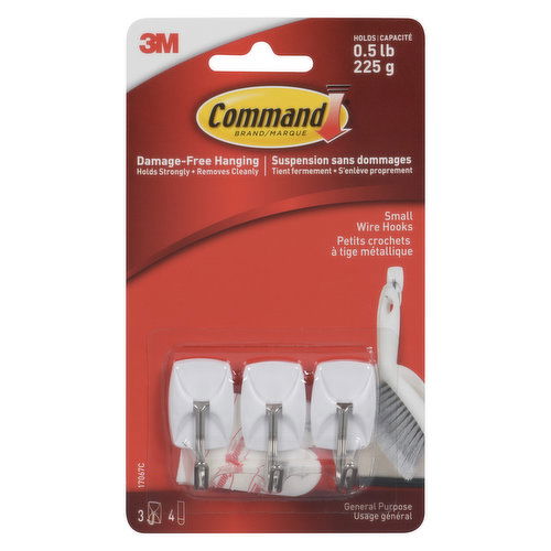 Command - White Small Wire Hooks