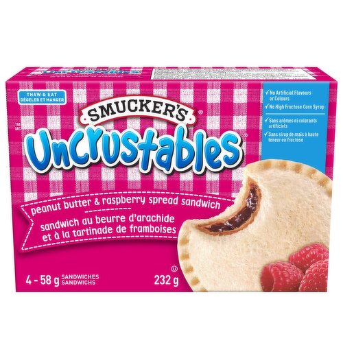 Smuckers - Uncrustable Peanut Butter & Raspberry Spread Sandwich