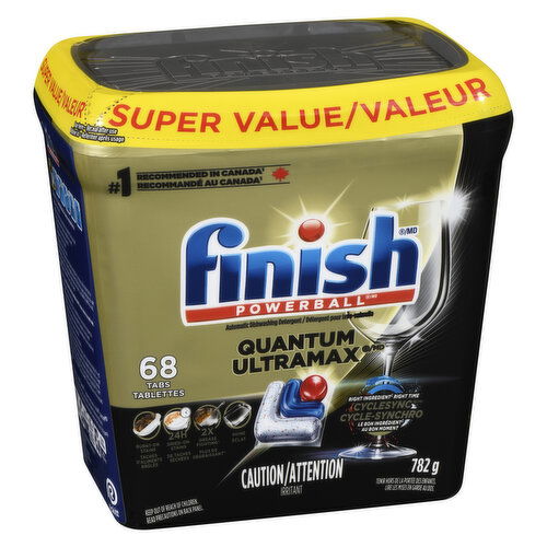 Finish - Powerball Quantum Ultra max Automatic Dishwasher Detergent Super Value 68 Tabs