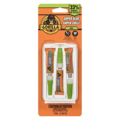Gorilla - Super Glue Gel Clear 3g Tubes