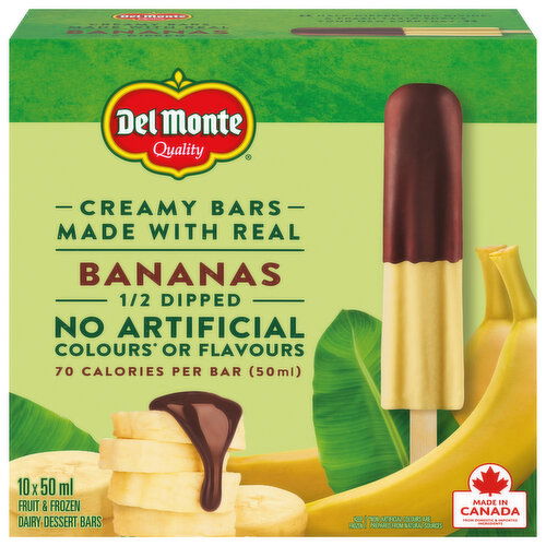 Del Monte - Frozen Dessert Bars, Banana 1/2 Dipped Chocolate