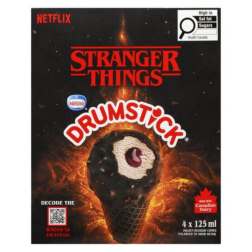 Nestle - Drumstick Frozen Dessert Cones, Netflix Stranger Things Edition, 125 mL