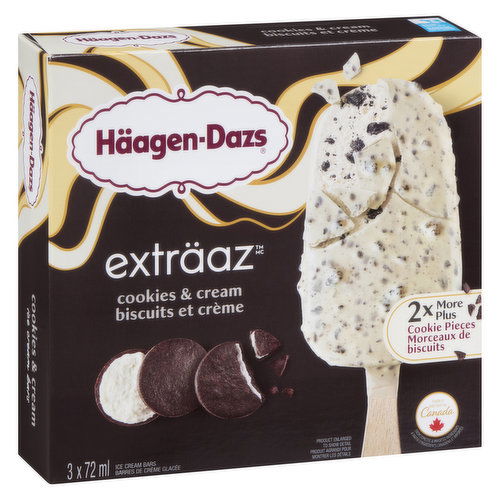 Haagen-Dazs - Ice Cream Bars - Extraaz Cookie & Cream