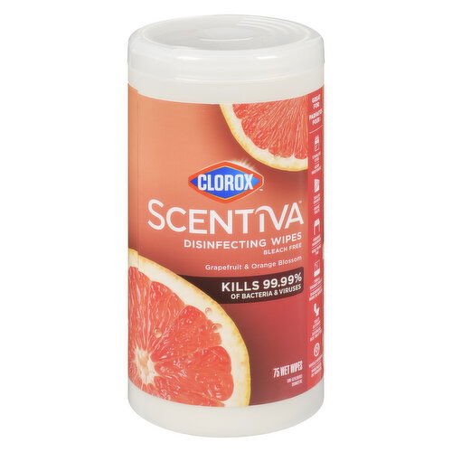 Clorox - Scentiva Disinfecting Wipes - Grapefruit & Orange Bloom