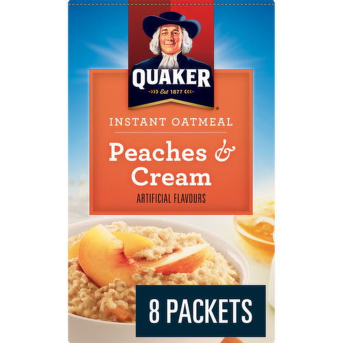 Quaker - Peaches & Cream Flavour Instant Oatmeal