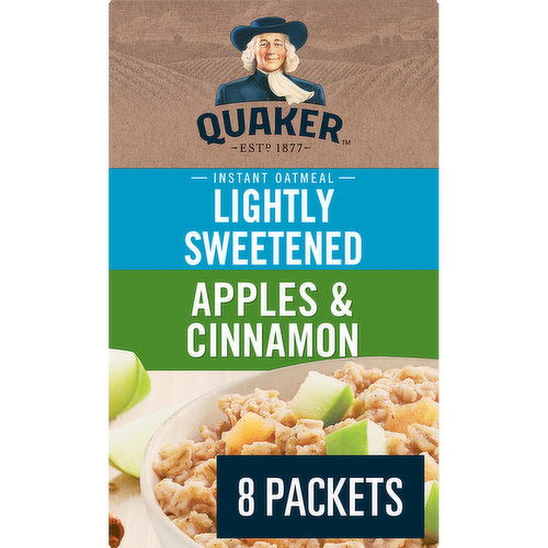 QUAKER - Lightly Sweetened Apples & Cinnamon Instant Oatmeal