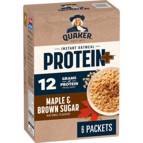 Quaker - Protein+ Instant Oatmeal Maple And Brown Sugar