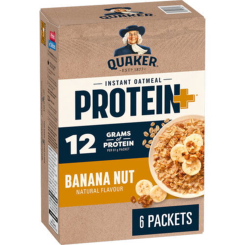 QUAKER - Protein+ Instant Oatmeal, Banana Nut