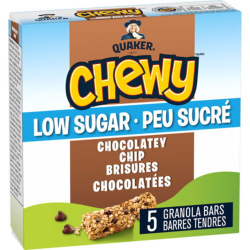 Quaker - Chewy Low Sugar Granola Bars - Chocolatey Chip