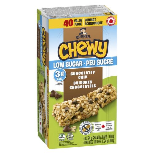 Quaker - Chewy Low Sugar Chocolatey Chip Granola Bars