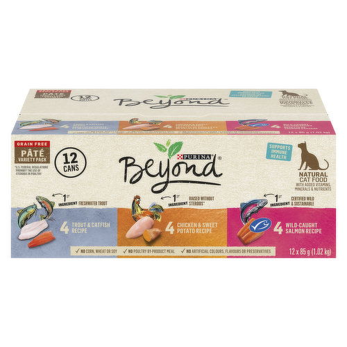 Purina - Simply BeyondGrain Free Patariety Pack Wet Cat Food, 12 Pack