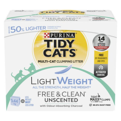 Purina - LightWeight Free & Clean Unscented Multi-Cat, Clumping Cat Litter 5.44 kg