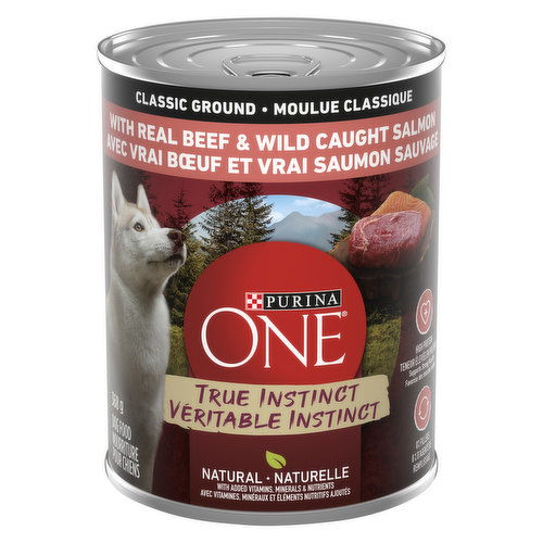 Purina ONE Wet Dog Food True Instinct Classic Ground Beef Wild Caught Salmon Quality Foods