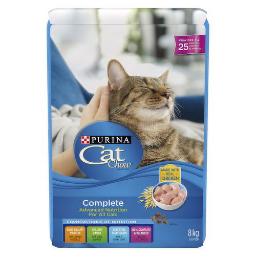 Purina - Cat Chow Complete with Real Chicken, Dry Cat Food 8 kg