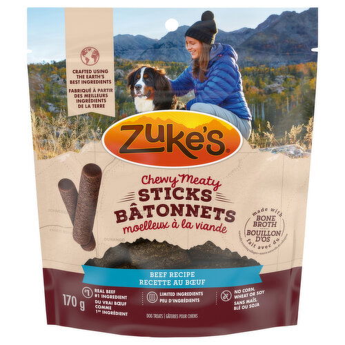 Zuke's - Chewy Meaty Sticks Dog Treats Beef Recipe