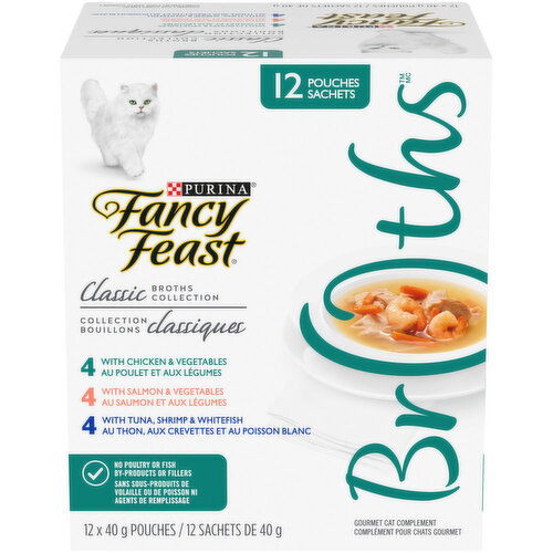 Purina - Fancy Feast - Classic Broths Collection Variety Pack, Cat Food Complement