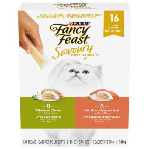 Purina - Fancy Feast Savoury Puree Naturals, Chicken, Salmon & Tuna