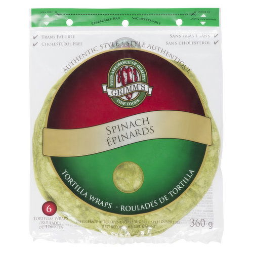 Grimms - Wraps Spinach 10 Inch