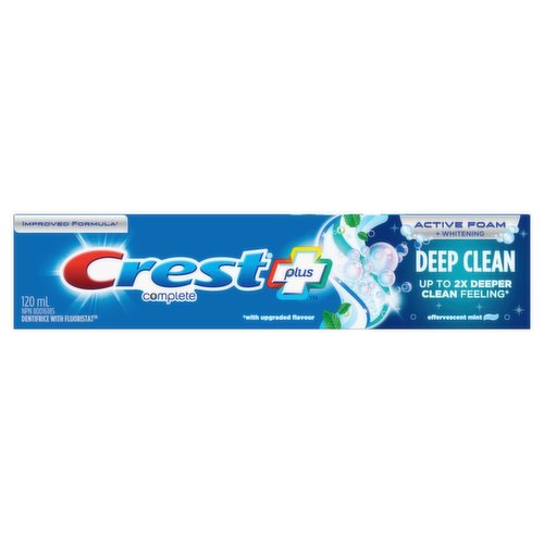 Crest - Toothpaste - Crest Active Foam + Whitening Deep Clean Effervescent Mint