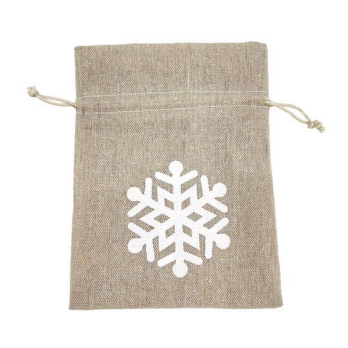 Gift Bag - White Snowflake 6.5in