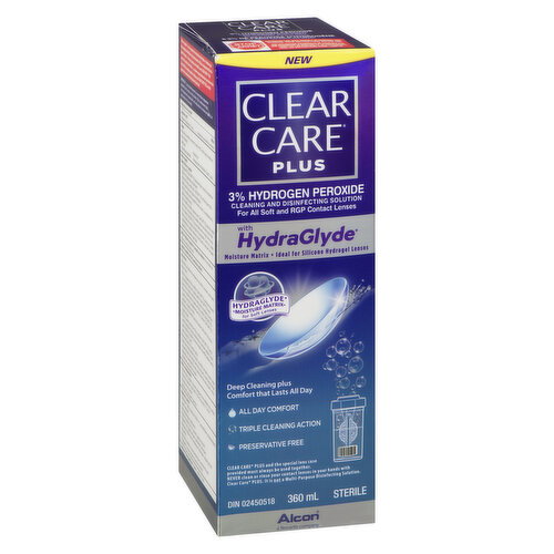 CLEAR CARE - PLUS HydraGlyde Cleaning & Disinfecting Solution