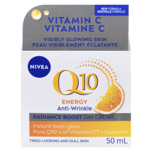 NIVEA - Q10 Energy Radiance Boost Day Cream Anti-Wrinkle Tired-Looking and Dull Skin