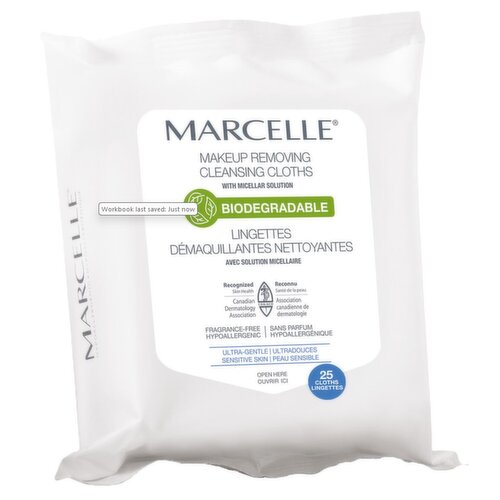 MARCELLE - Biodegradable Ultrasoft Cleansing Cloths