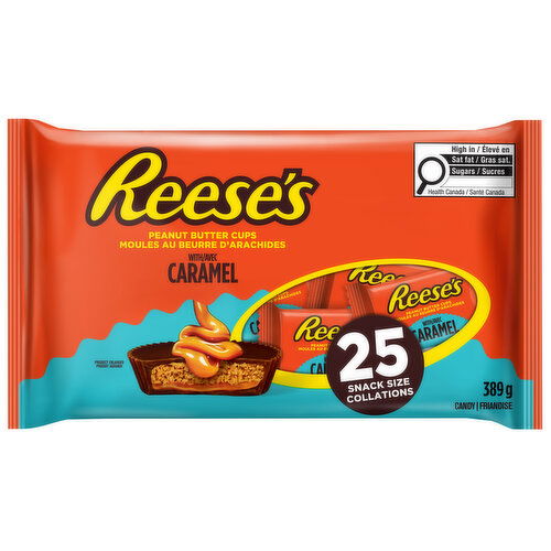 Reeses - Peanut Butter Cups with Caramel, Snack Size - 25 count