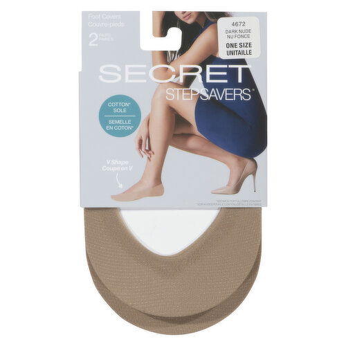 Secret - STEP SAVERS Foot Covers V Shape - Dark Nude