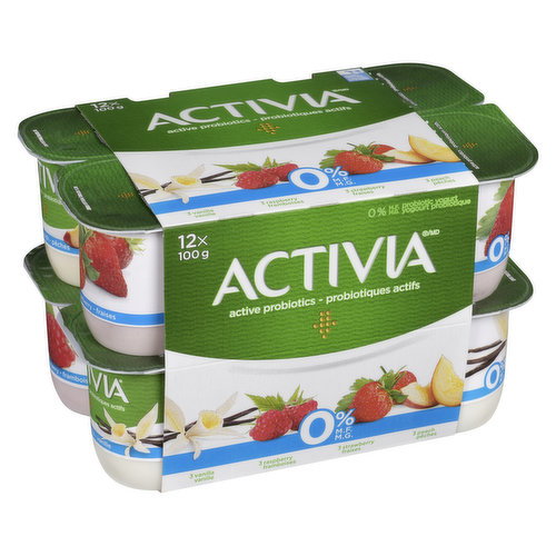 Activia - Activia Probiotic Yogurt 0% M.F. 12 x 100 g