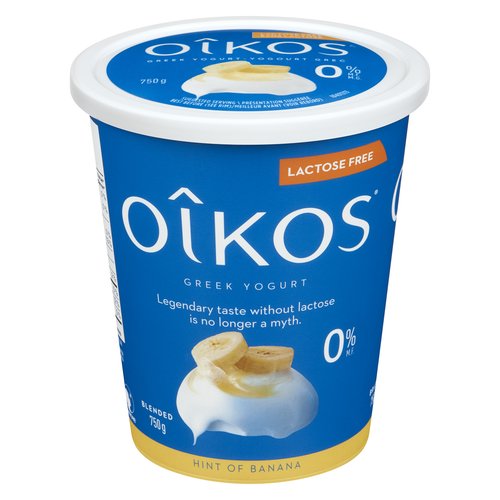 Danone - Oikos Greek Yogurt Hint of Banana Lactose Free 0% M.F. 750 g