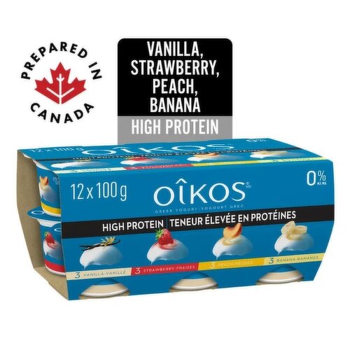 OIKOS - Greek Yogurt Assorted - Vanilla/Strawberry/Peach/ Banana