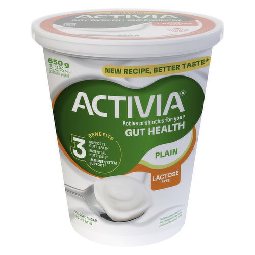 Activia - Lactose Free Probiotic Yogurt - Plain - 3.2% M.F.