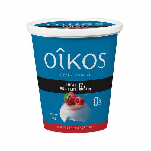 Oikos - Greek Yogurt  High Protein 0% M.F. Strawberry Raspberry