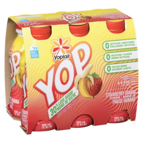 Yoplait - Yop Drinkable Yogurt - Strawberry Banana 6 Pack