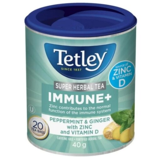 Tetley - Immune+ Peppermint Ginger Zinc Tea