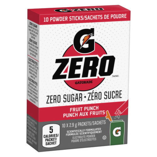 Gatorade - Zero Fruit Punch - Powder Sticks