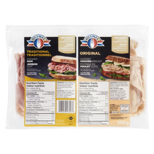 Olymel - Shaved Cooked Ham Chicken Duo pack