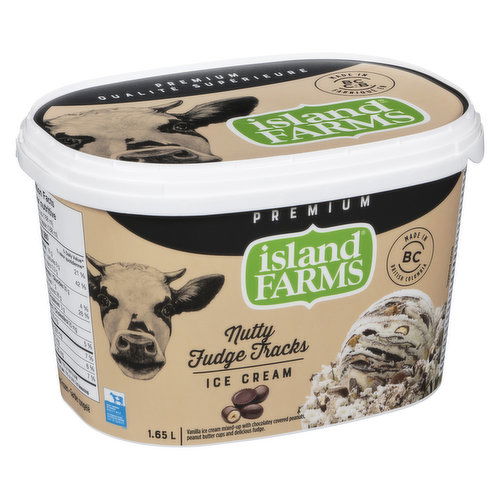 Island Farms - Premium Nutty Fudge Tracks Ice Cream