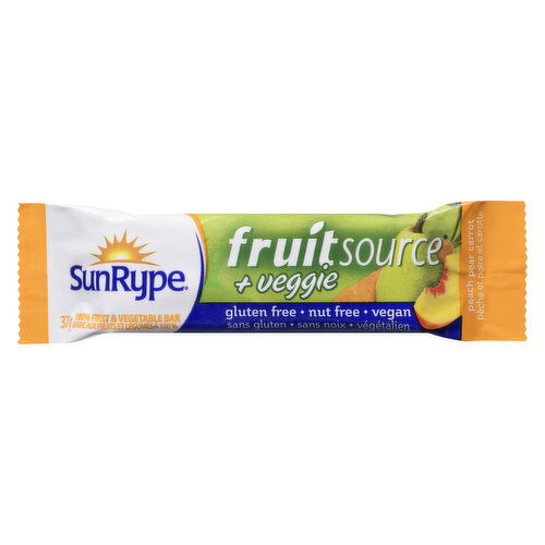 SunRype - Fruit Source + Veggie, Peach Pear Carrot Bar