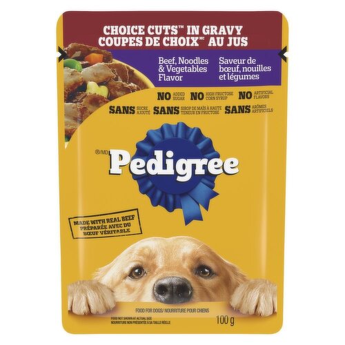 Pedigree - Food for Dogs Choice Cuts in Gravy Beef, Noodles & Vegetables Flavor .