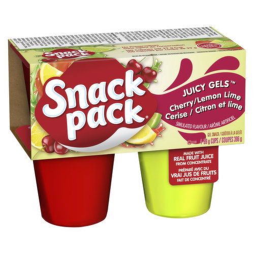 Snack Pack - Juicy Gels Cherry Lemon Lime Cups 99g