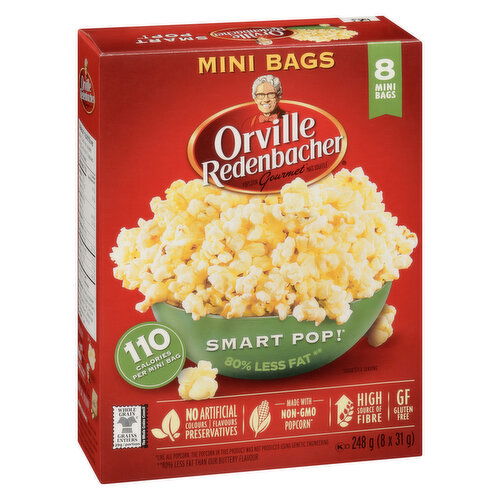 Orville Redenbacher's - Smart Pop Microwave Popcorn, Pack of 8 Mini Bags