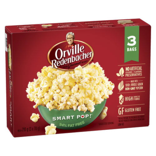 Orville Redenbacher's - Smart Pop Microwave Popcorn, Pack of 3 bags